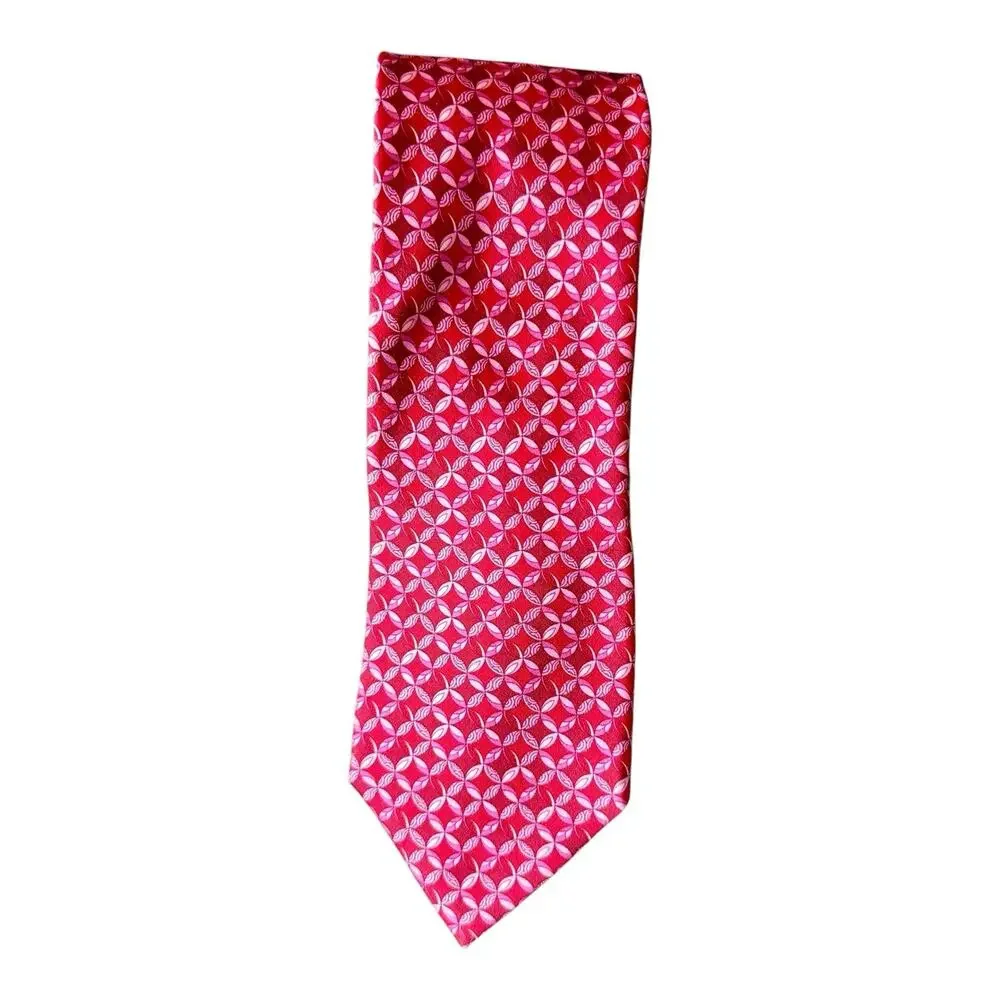Ermenegildo Zegna Modern 3” Red Geometric Silk Tie